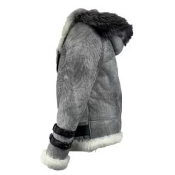 Rocco Vintage Distressed Grey Aviator Bomber Shearling Jacket With Hoodie 11 Rocco Vintage Distressed Grey Aviator Bomber Shearling Jacket With Hoodie -Leather Clothing Store VID 20220aaasddent