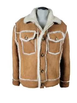 Stan's Tan Suede Shearling Trucker Jacket