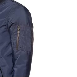 Zak's Blue Nylon Flight Jacket With Ribbed Waist -Leather Clothing Store Zak sblueNylonflightjacketwithribbedwaist 1