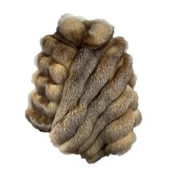 Women's Natural Golden Fox Fur Cape/ Poncho
