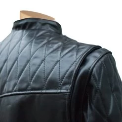 Brandford's Biker Style Leather Jacket With Quilted Stitching Details -Leather Clothing Store tm nov25 product shots 157